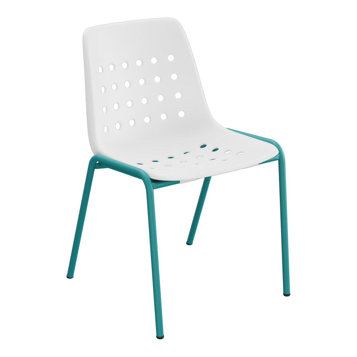 Schaffner Bermuda Chaise empilable – Blanc 90 / Bleu Kali 56