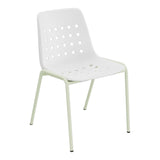 Schaffner Bermuda Chaise empilable – Blanc 90 / Vert Pastel 64