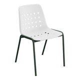 Schaffner Bermuda Chaise empilable – Blanc 90 / Vert Sapin 66