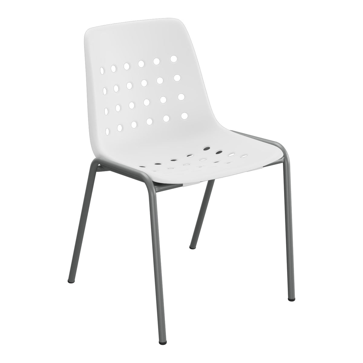 Schaffner Bermuda Chaise empilable – Blanc 90 / Graphite 73