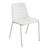 Schaffner Bermuda Chaise empilable – Blanc 90 / Champagne 85