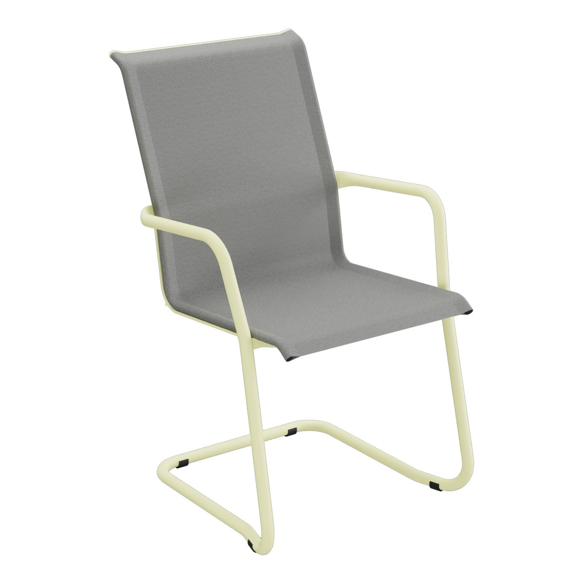 Schaffner Locarno Fauteuil Cantilever empilable – Gris 20 / Jaune Buis 18