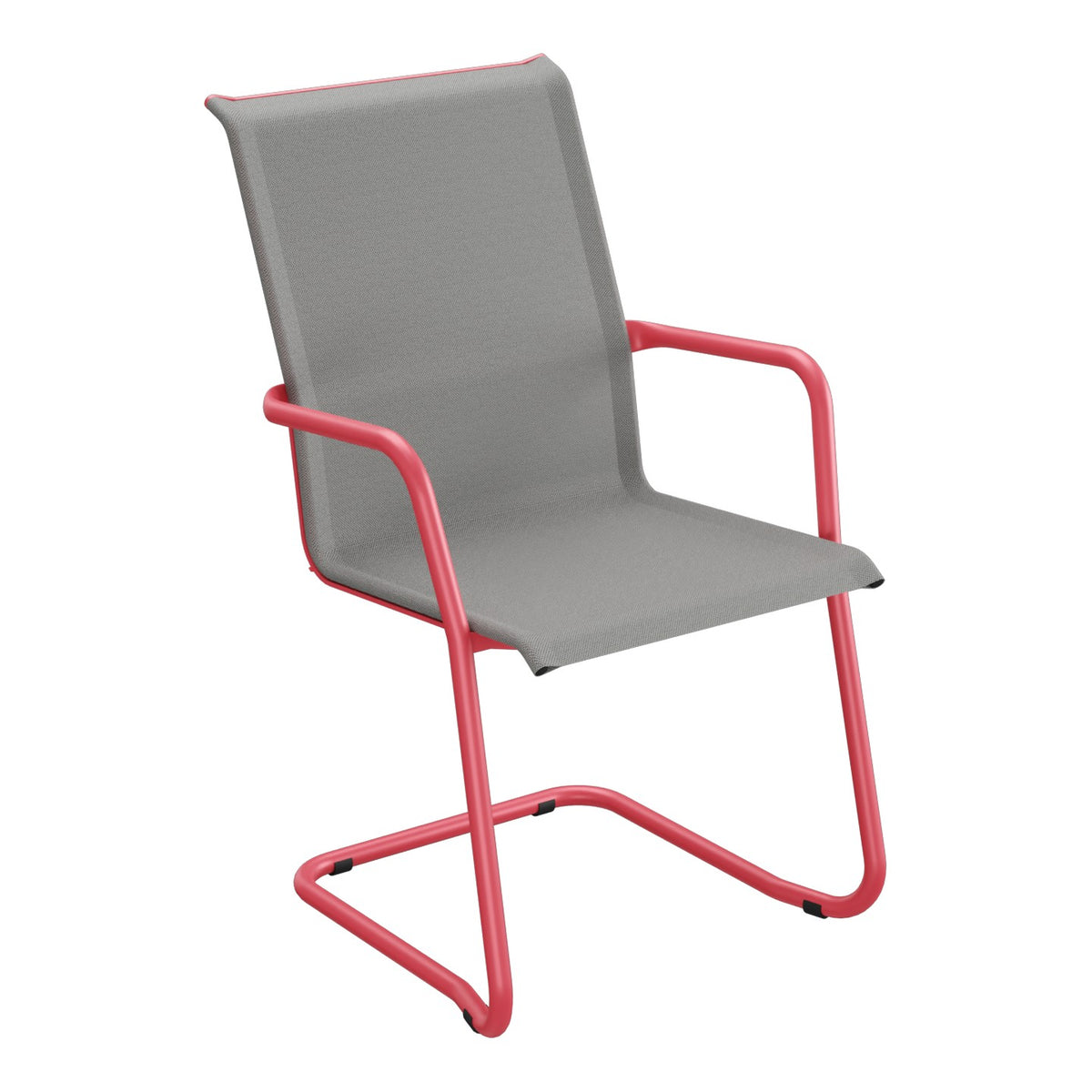 Schaffner Locarno Fauteuil Cantilever empilable – Gris 20 / Rouge Érable 33
