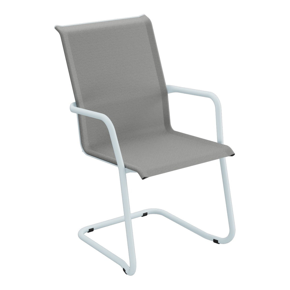 Schaffner Locarno Fauteuil Cantilever empilable – Gris 20 / Bleu Pastel 51