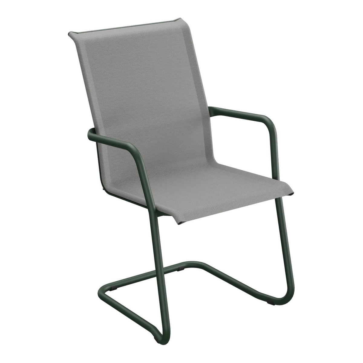 Schaffner Locarno Fauteuil Cantilever empilable – Gris 20 / Vert Sapin 66