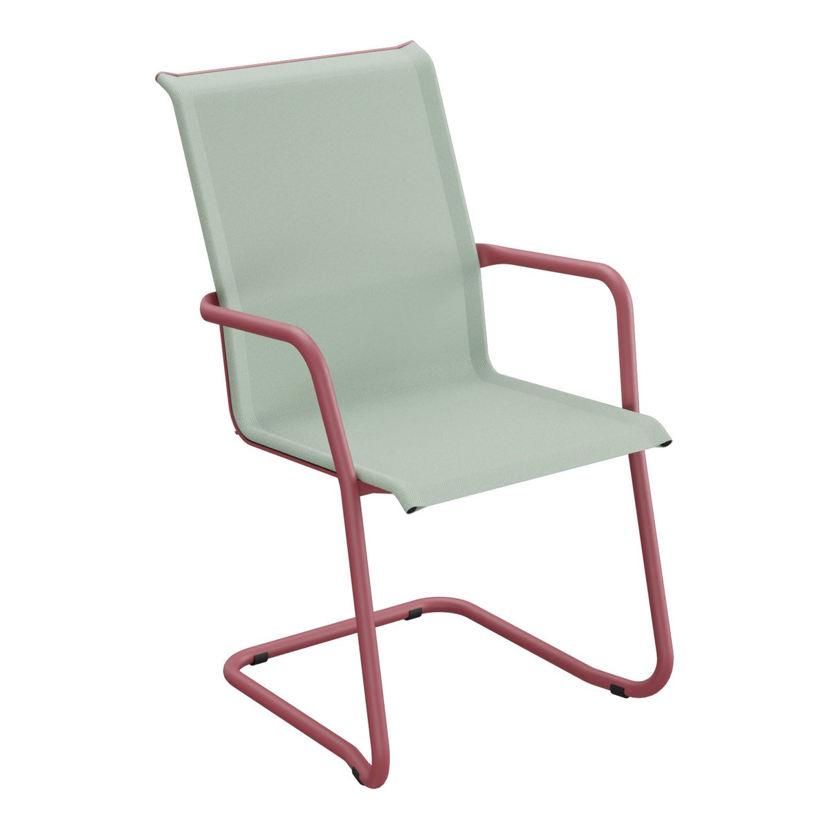 Schaffner Locarno Fauteuil Cantilever empilable – Vert Crème 26 / Bordeaux 38