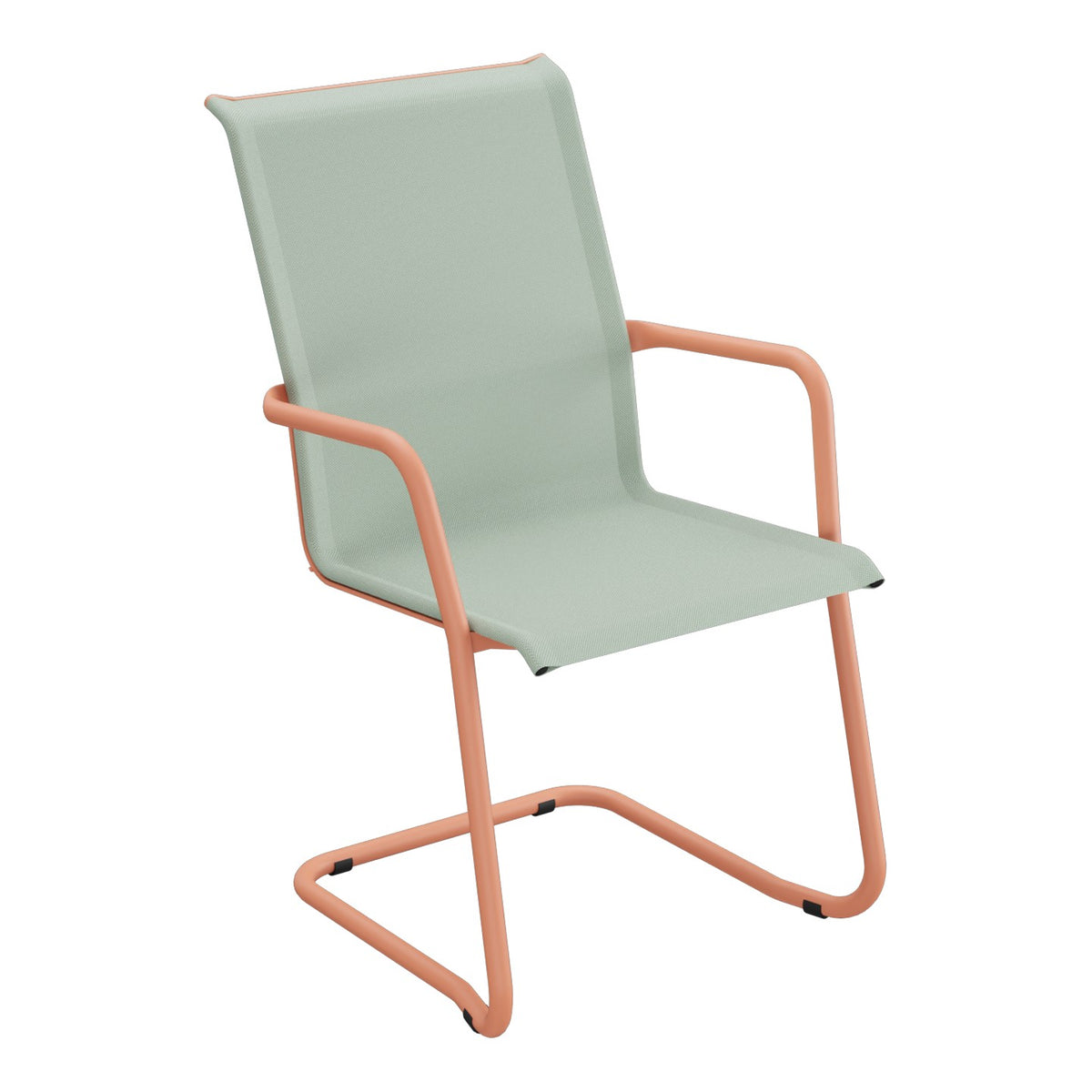 Schaffner Locarno Fauteuil Cantilever empilable – Vert Crème 26 / Terracotta 84