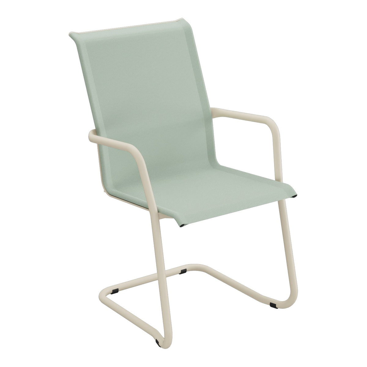 Schaffner Locarno Fauteuil Cantilever empilable – Vert Crème 26 / Champagne 85