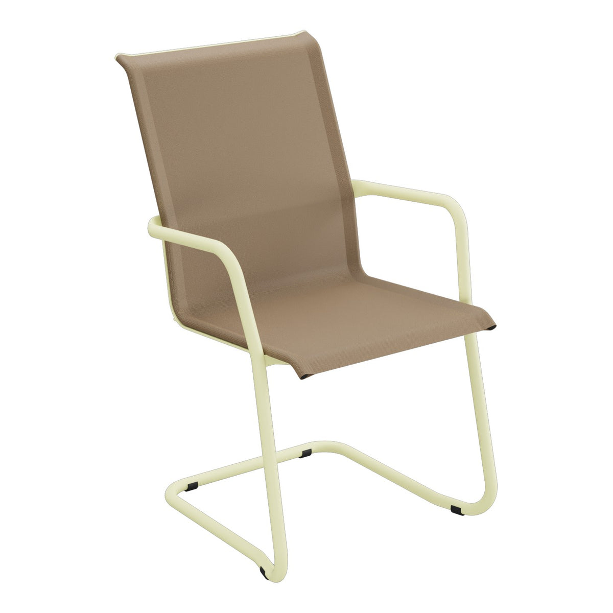 Schaffner Locarno Fauteuil Cantilever empilable – Marron Crème 28 / Jaune Buis 18