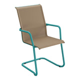 Schaffner Locarno Fauteuil Cantilever empilable – Marron Crème 28 / Bleu Kali 56