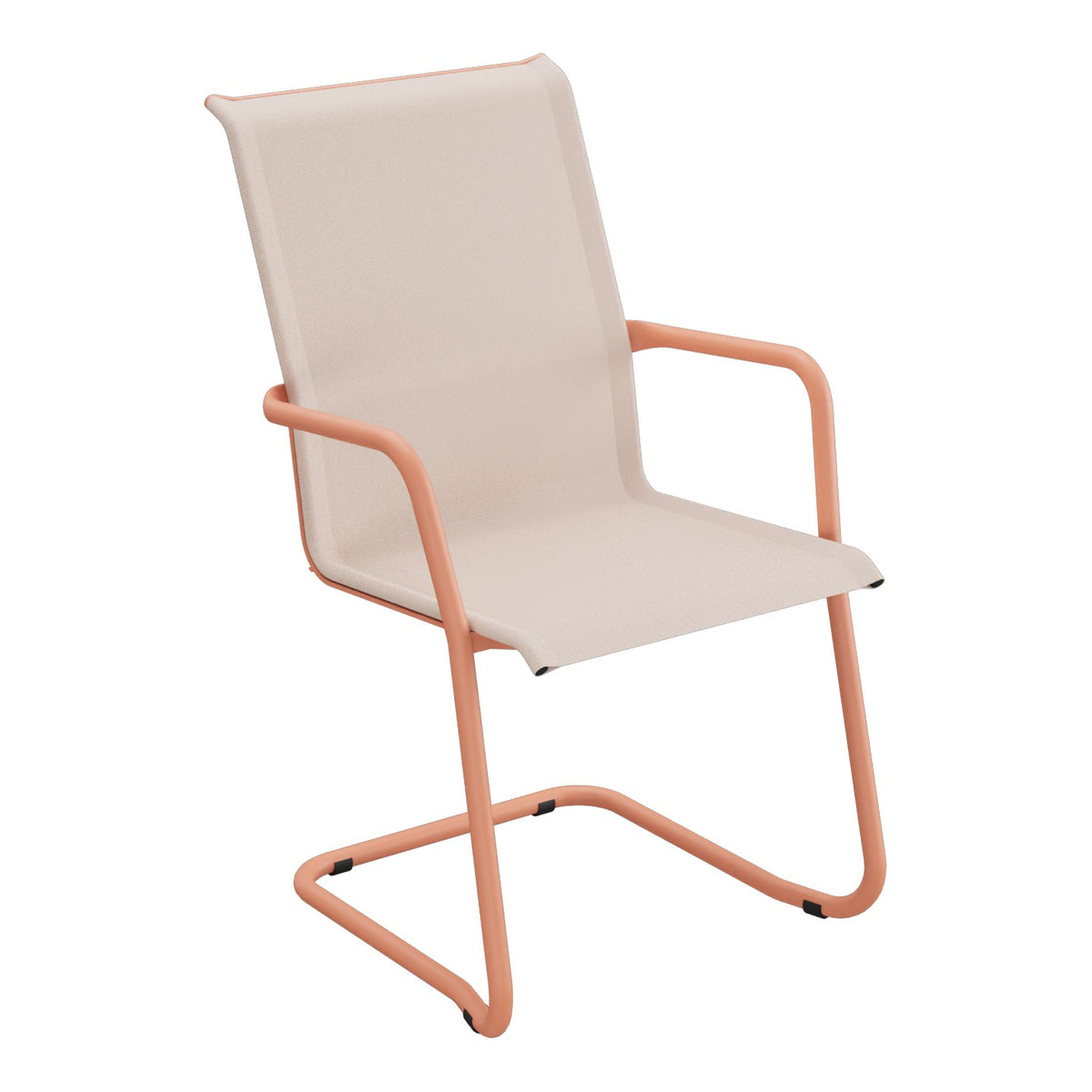 Schaffner Locarno Fauteuil Cantilever empilable – Fleur de Cerisier 48 / Terracotta 84