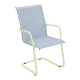Schaffner Locarno Fauteuil Cantilever empilable – Bleu Glace 57 / Jaune Buis 18