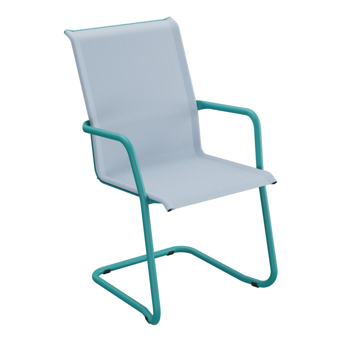 Schaffner Locarno Fauteuil Cantilever empilable – Bleu Glace 57 / Bleu Kali 56