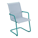Schaffner Locarno Fauteuil Cantilever empilable – Bleu Glace 57 / Bleu Kali 56