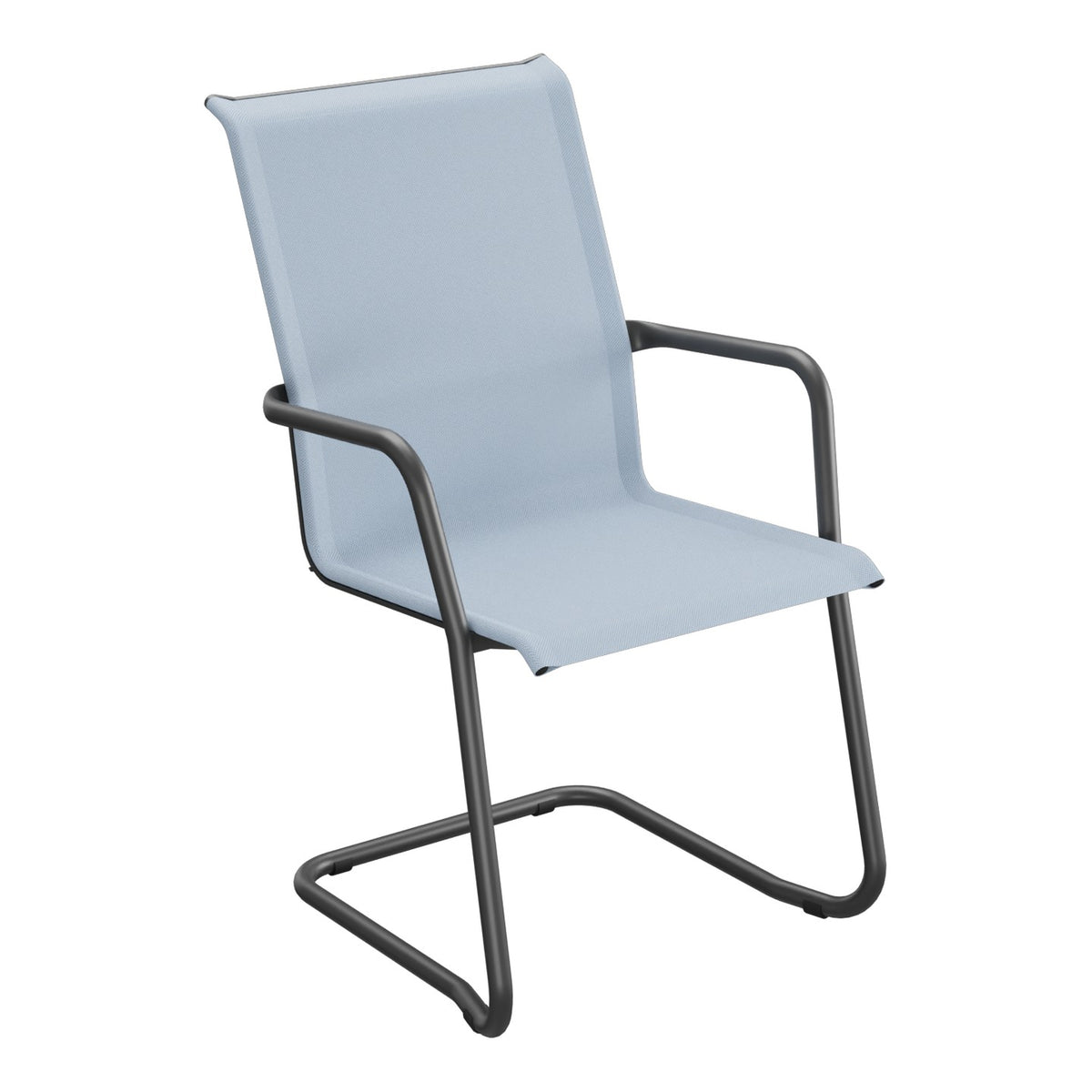 Schaffner Locarno Fauteuil Cantilever empilable – Bleu Glace 57 / Anthracite 77