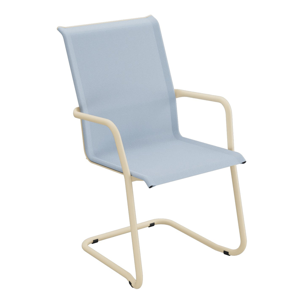 Schaffner Locarno Fauteuil Cantilever empilable – Bleu Glace 57 / Marron Pastel 83