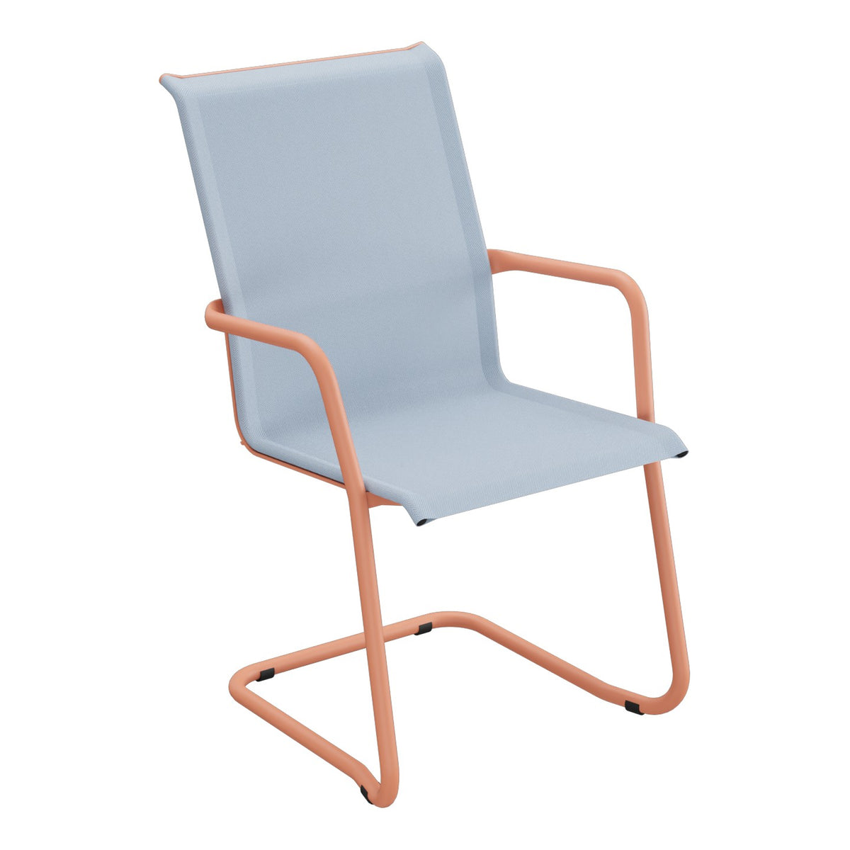 Schaffner Locarno Fauteuil Cantilever empilable – Bleu Glace 57 / Terracotta 84