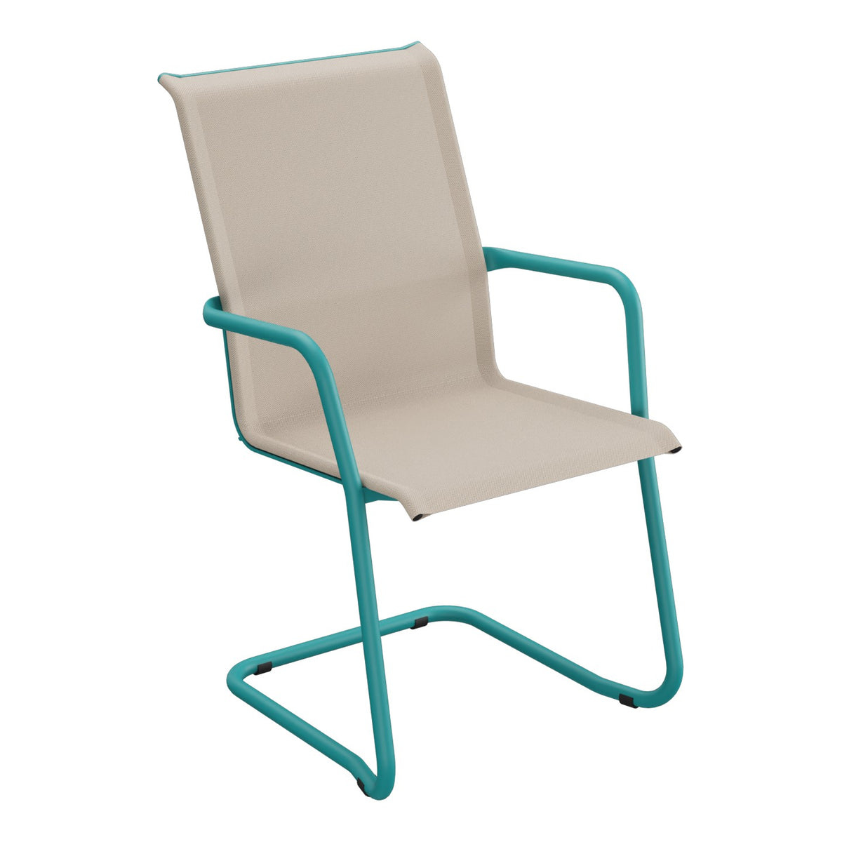 Schaffner Locarno Fauteuil Cantilever empilable – Sable 81 / Bleu Kali 56
