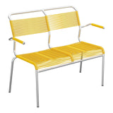 Schaffner Säntis Banc Spaghetti 2 places avec accoudoirs – Jaune 11 / Galvanisé à chaud 02