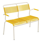 Schaffner Säntis Banc Spaghetti 2 places avec accoudoirs – Jaune 11 / Sable Pastel 15