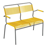 Schaffner Säntis Banc Spaghetti 2 places avec accoudoirs – Jaune 11 / Graphite 73