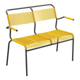 Schaffner Säntis Banc Spaghetti 2 places avec accoudoirs – Jaune 11 / Anthracite 77