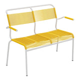 Schaffner Säntis Banc Spaghetti 2 places avec accoudoirs – Jaune 11 / Gris Argent 78