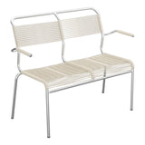 Schaffner Säntis Banc Spaghetti 2 places avec accoudoirs – Sable Pastel 15 / Galvanisé à chaud 02