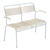 Schaffner Säntis Banc Spaghetti 2 places avec accoudoirs – Sable Pastel 15 / Bleu Pastel 51