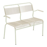Schaffner Säntis Banc Spaghetti 2 places avec accoudoirs – Sable Pastel 15 / Vert Pastel 64
