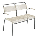 Schaffner Säntis Banc Spaghetti 2 places avec accoudoirs – Sable Pastel 15 / Graphite 73