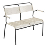 Schaffner Säntis Banc Spaghetti 2 places avec accoudoirs – Sable Pastel 15 / Anthracite 77