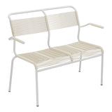 Schaffner Säntis Banc Spaghetti 2 places avec accoudoirs – Sable Pastel 15 / Gris Argent 78