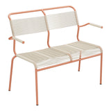 Schaffner Säntis Banc Spaghetti 2 places avec accoudoirs – Sable Pastel 15 / Terracotta 84