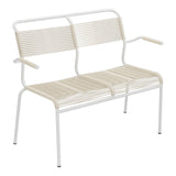 Schaffner Säntis Banc Spaghetti 2 places avec accoudoirs – Sable Pastel 15 / Blanc 90