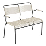 Schaffner Säntis Banc Spaghetti 2 places avec accoudoirs – Sable Pastel 15 / Noir 91