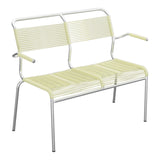 Schaffner Säntis Banc Spaghetti 2 places avec accoudoirs – Jaune Buis 18 / Galvanisé à chaud 02