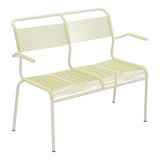 Schaffner Säntis Banc Spaghetti 2 places avec accoudoirs – Jaune Buis 18 / Sable Pastel 15