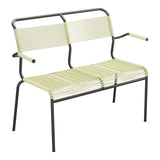 Schaffner Säntis Banc Spaghetti 2 places avec accoudoirs – Jaune Buis 18 / Anthracite 77