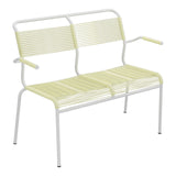 Schaffner Säntis Banc Spaghetti 2 places avec accoudoirs – Jaune Buis 18 / Gris Argent 78