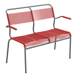 Schaffner Säntis Banc Spaghetti 2 places avec accoudoirs – Rouge 30 / Graphite 73