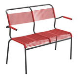 Schaffner Säntis Banc Spaghetti 2 places avec accoudoirs – Rouge 30 / Anthracite 77