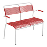 Schaffner Säntis Banc Spaghetti 2 places avec accoudoirs – Rouge 30 / Gris Argent 78