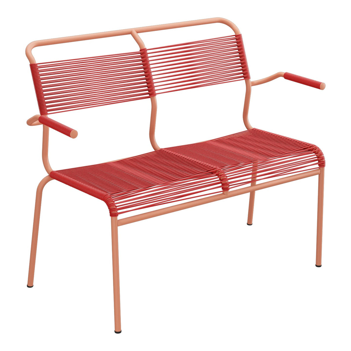 Schaffner Säntis Banc Spaghetti 2 places avec accoudoirs – Rouge 30 / Terracotta 84