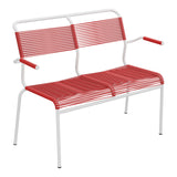Schaffner Säntis Banc Spaghetti 2 places avec accoudoirs – Rouge 30 / Blanc 90