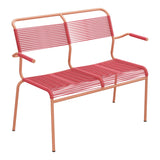 Schaffner Säntis Banc Spaghetti 2 places avec accoudoirs – Rouge Érable 33 / Terracotta 84