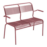 Schaffner Säntis Banc Spaghetti 2 places avec accoudoirs – Bordeaux 38 / Bordeaux 38