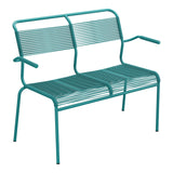 Schaffner Säntis Banc Spaghetti 2 places avec accoudoirs – Bleu Kali 56 / Bleu Kali 56