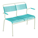 Schaffner Säntis Banc Spaghetti 2 places avec accoudoirs – Turquoise 58 / Vert Pastel 64