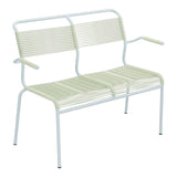 Schaffner Säntis Banc Spaghetti 2 places avec accoudoirs – Vert Pastel 64 / Bleu Pastel 51